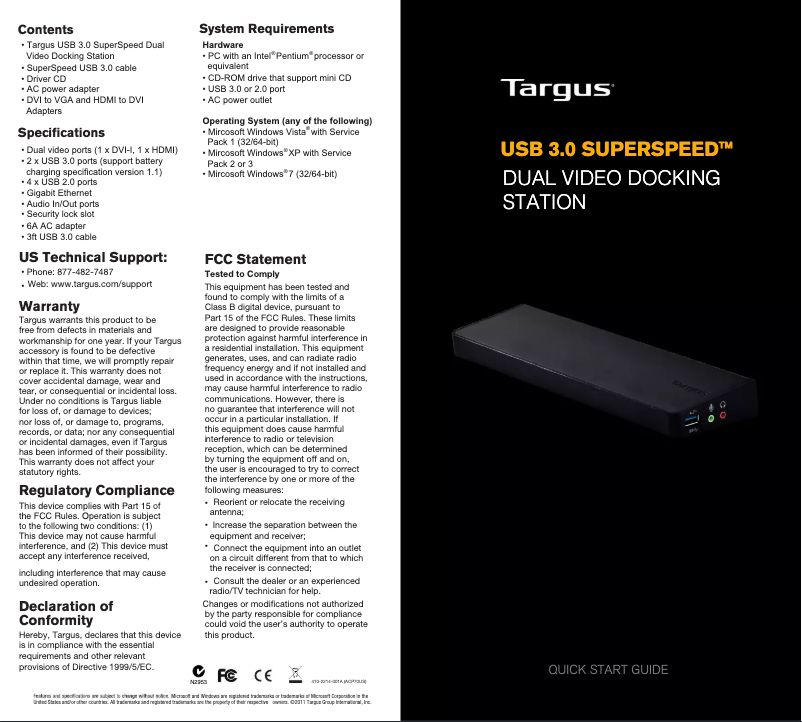 Página 1 del manual Manual de usuario Targus ACP70USZ