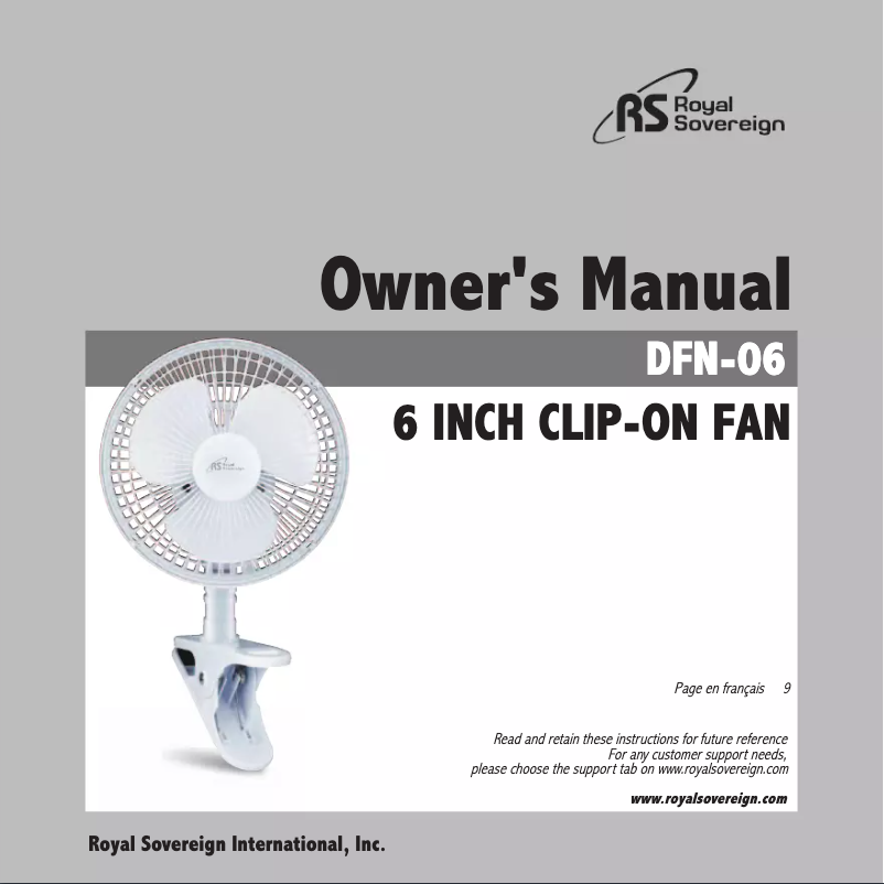 Página 1 del manual Manual de usuario Royal Sovereign DFN-06