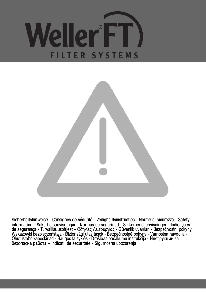 Página 1 del manual Instrucciones de seguridad Weller MG100S