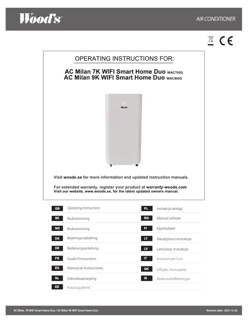 Página 1 del manual Manual de usuario Wood's WAC905G