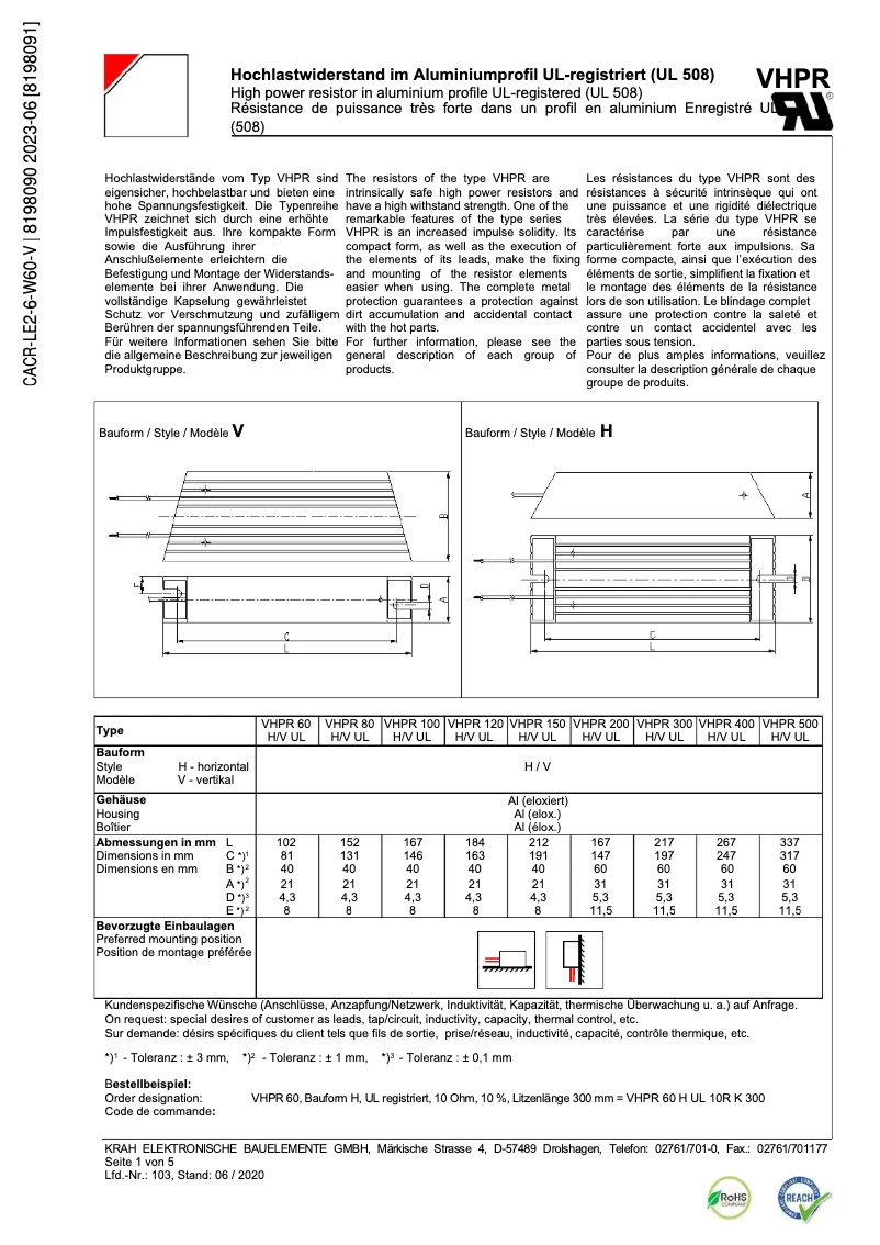 Imagen de la primera página del manual del dispositivo CACR-LE2-6-W60-V