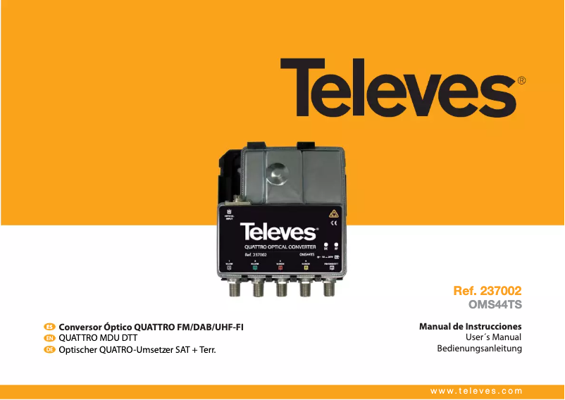 Imagen de la primera página del manual del dispositivo OMS44TS