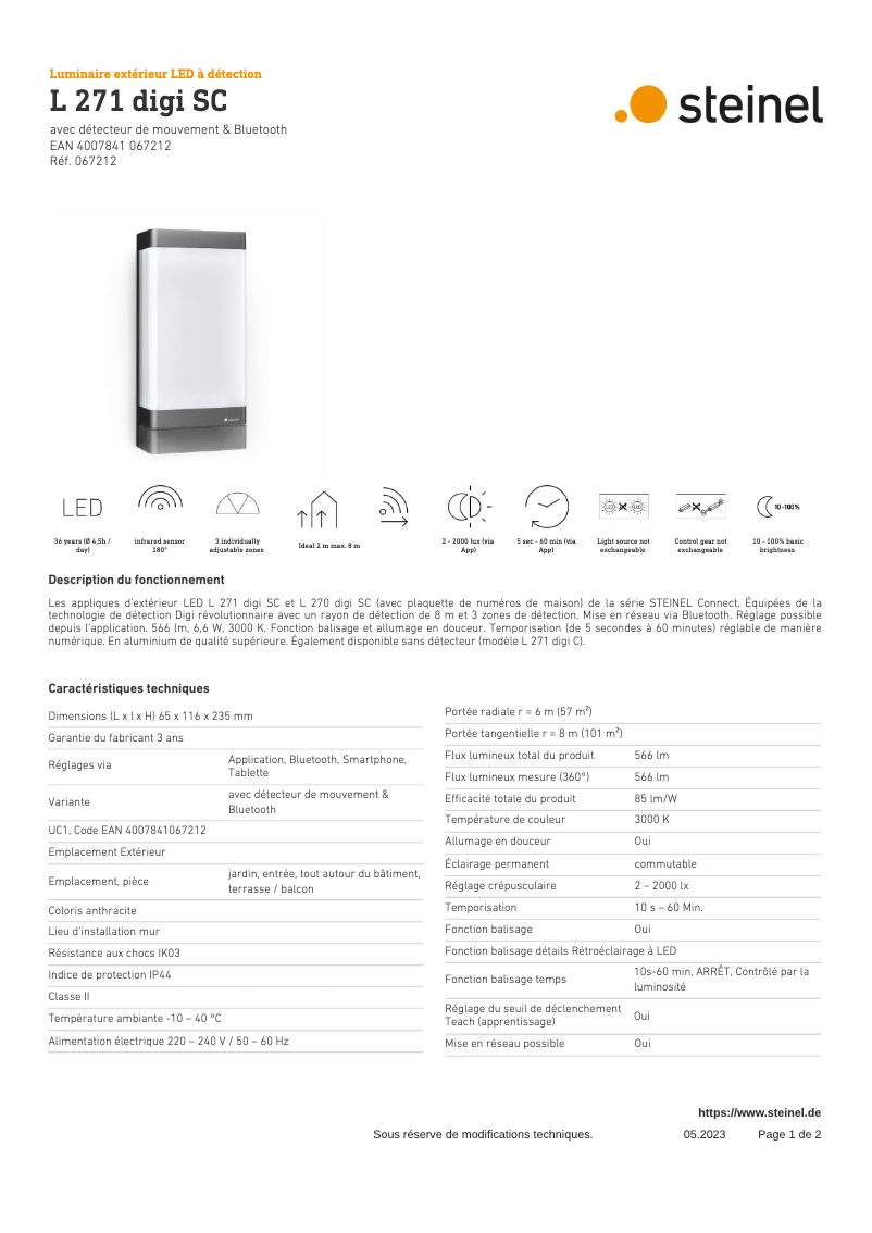 Imagen de la primera página del manual del dispositivo L 271 Digi SC