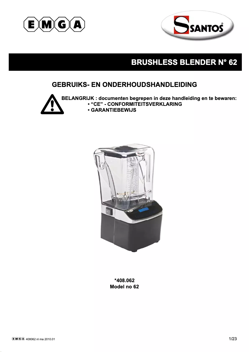 Imagen de la primera página del manual del dispositivo N° 62