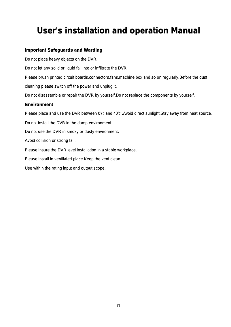 Imagen de la primera página del manual del dispositivo C8CCTVKITD4TB