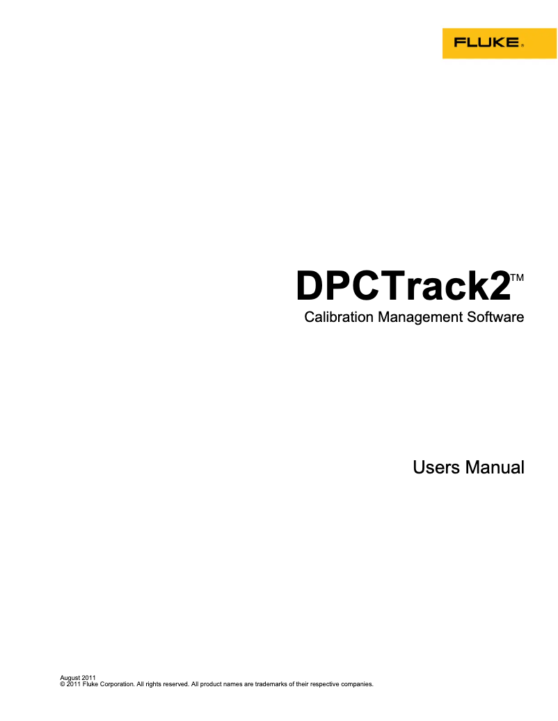 Página 1 del manual Manual de usuario Fluke DPC/TRACK