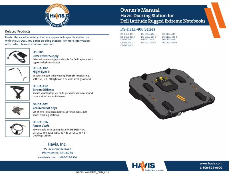 Página 1 del manual Manual de usuario Havis DS-DELL-407