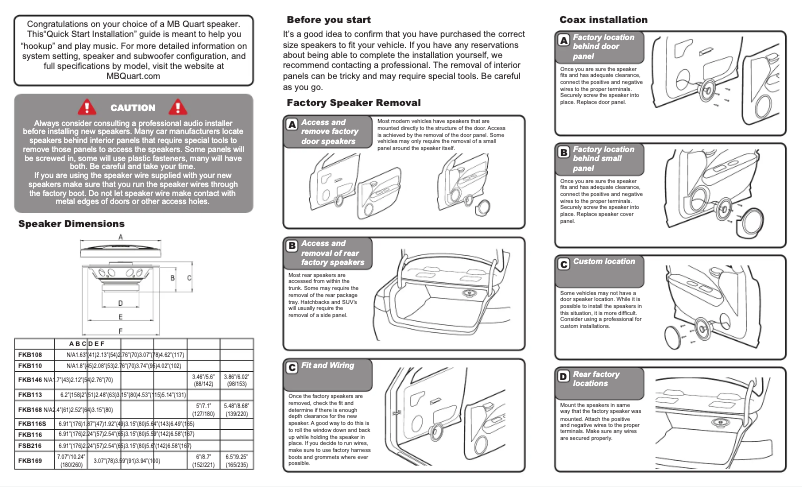 Página 1 del manual Manual de usuario MB Quart FKB146