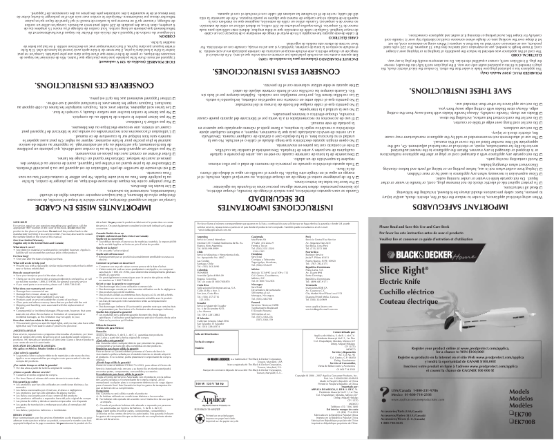 Imagen de la primera página del manual del dispositivo EK700