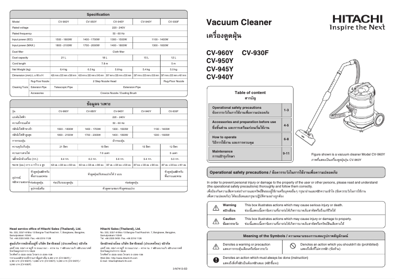 Imagen de la primera página del manual del dispositivo CV-930F