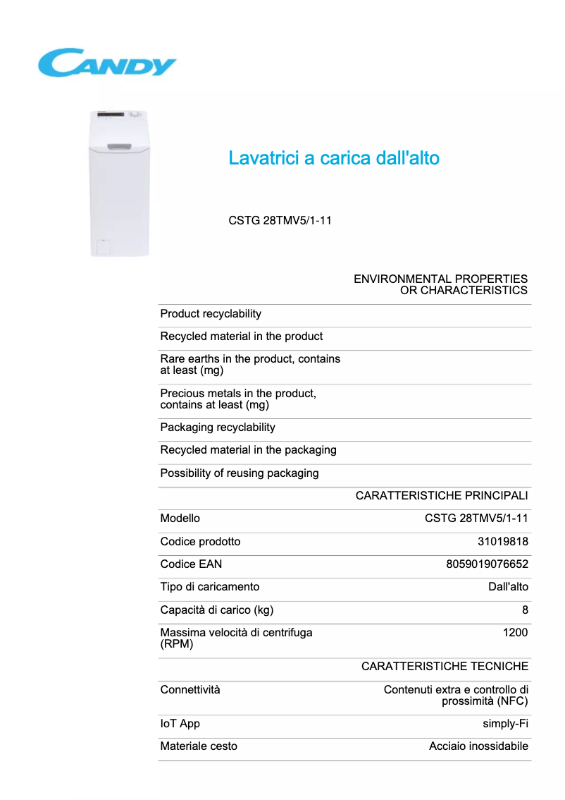 Imagen de la primera página del manual del dispositivo CSTG 28TMV5/1-11