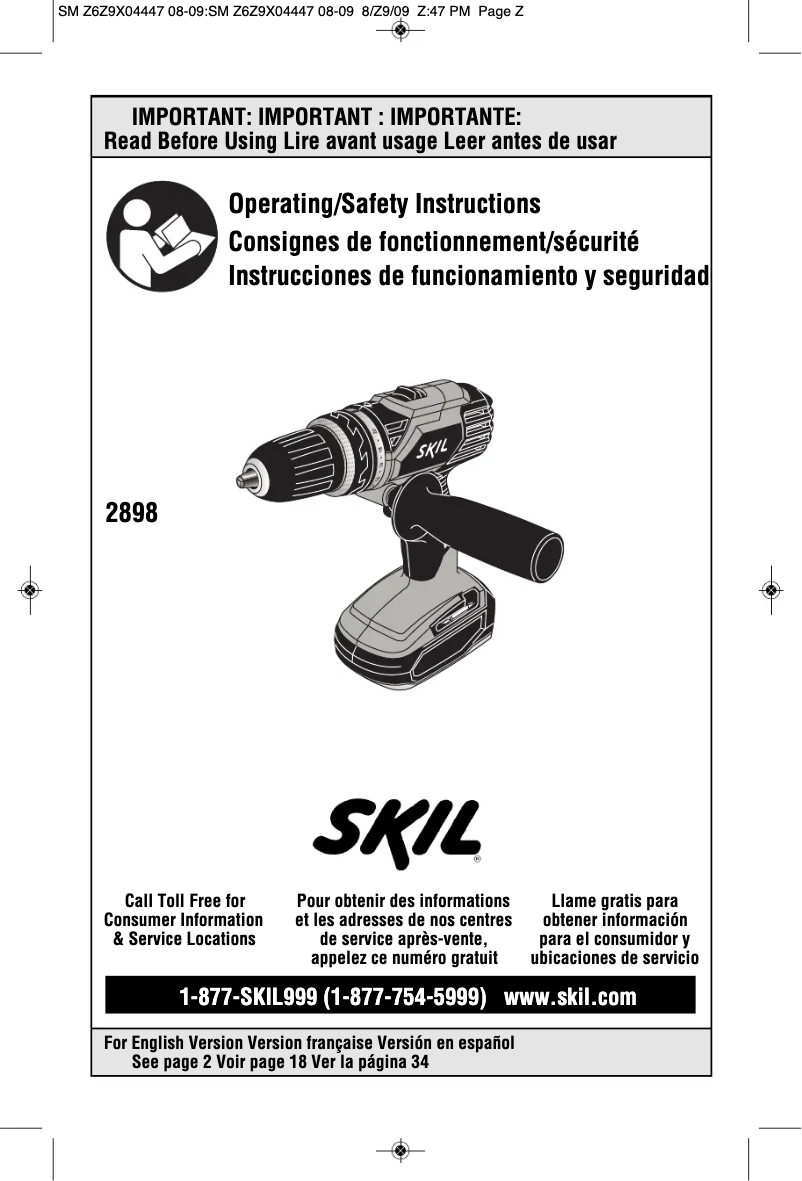 Imagen de la primera página del manual del dispositivo 2898LI-04