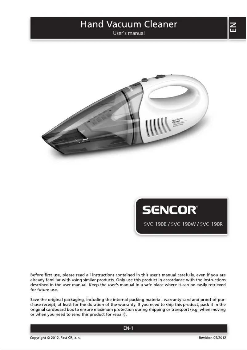 Imagen de la primera página del manual del dispositivo SVC 190W