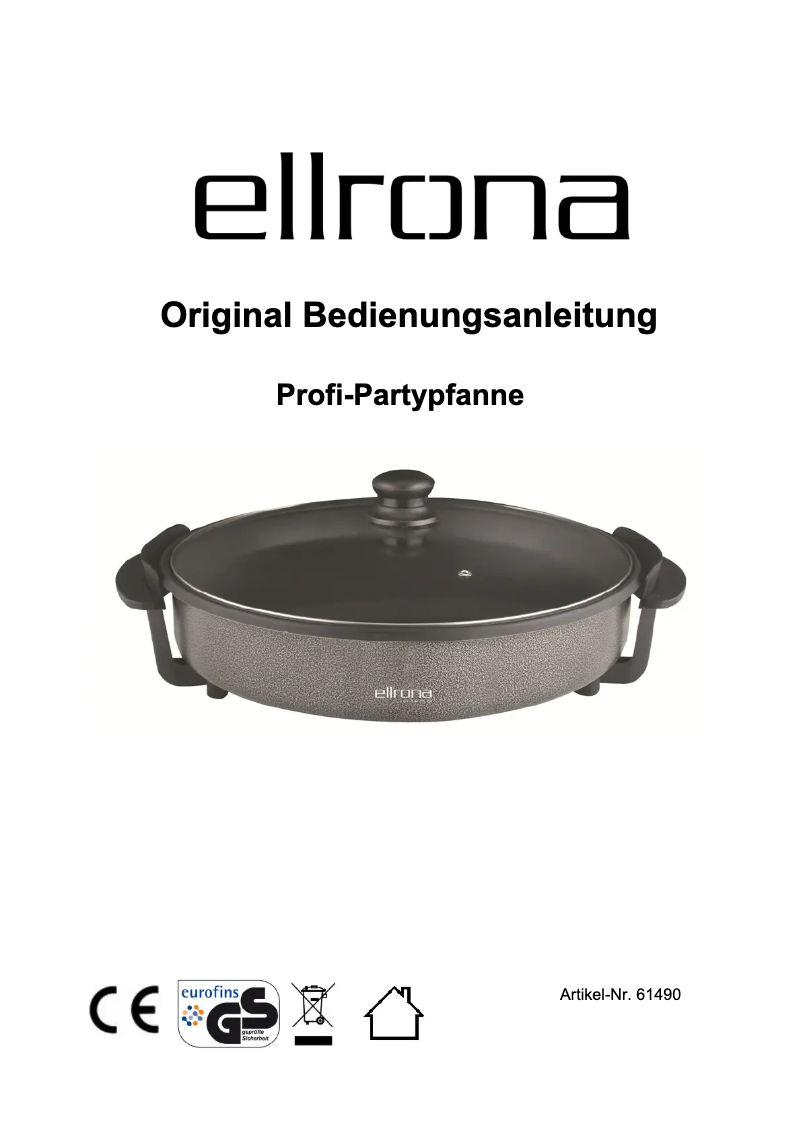 Página 1 del manual Manual de usuario Ellrona Profi-Partypfanne 61490