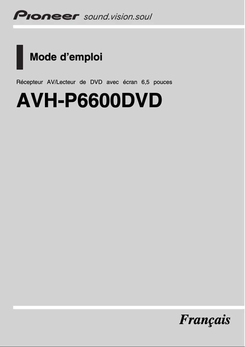 Imagen de la primera página del manual del dispositivo AVH-P6600DVD