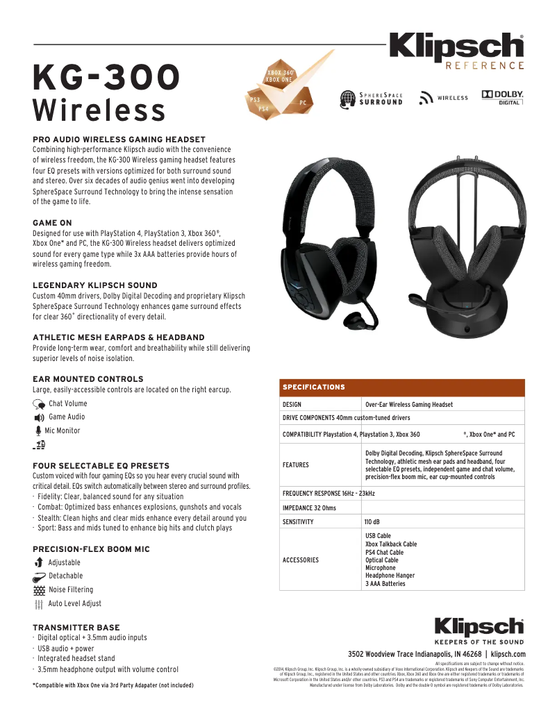 Imagen de la primera página del manual del dispositivo KG-300