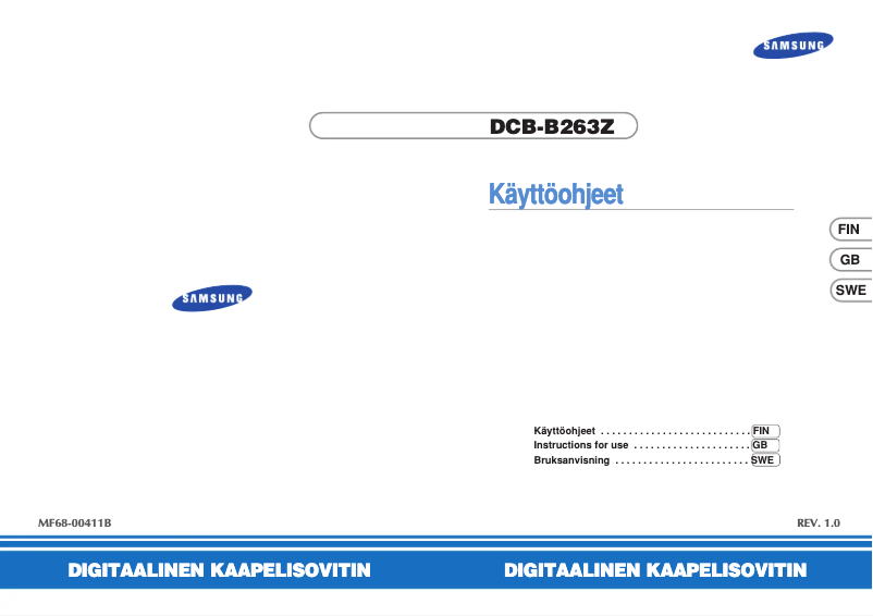 Imagen de la primera página del manual del dispositivo DCB-B263Z