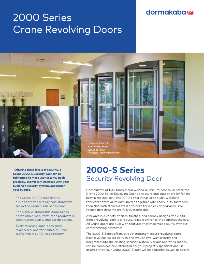 Página 1 del manual Manual de usuario Dormakaba Crane 2000-S