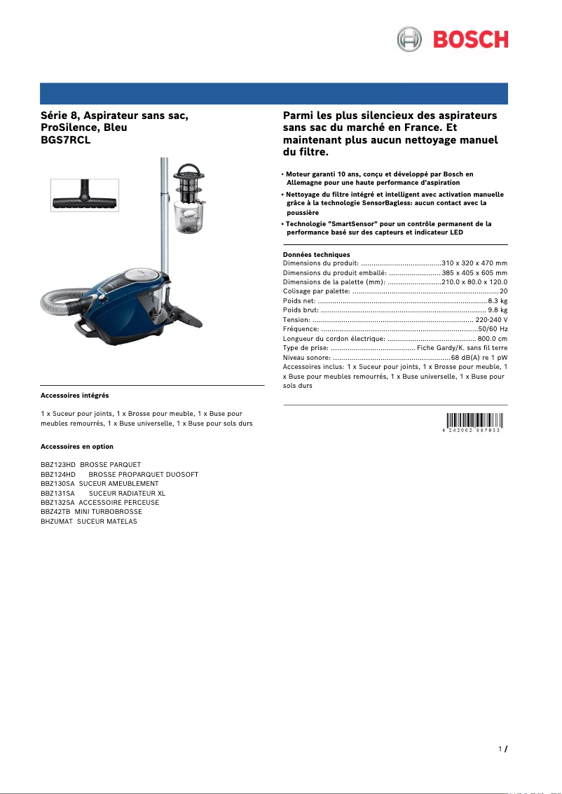 Imagen de la primera página del manual del dispositivo BGS7RCL
