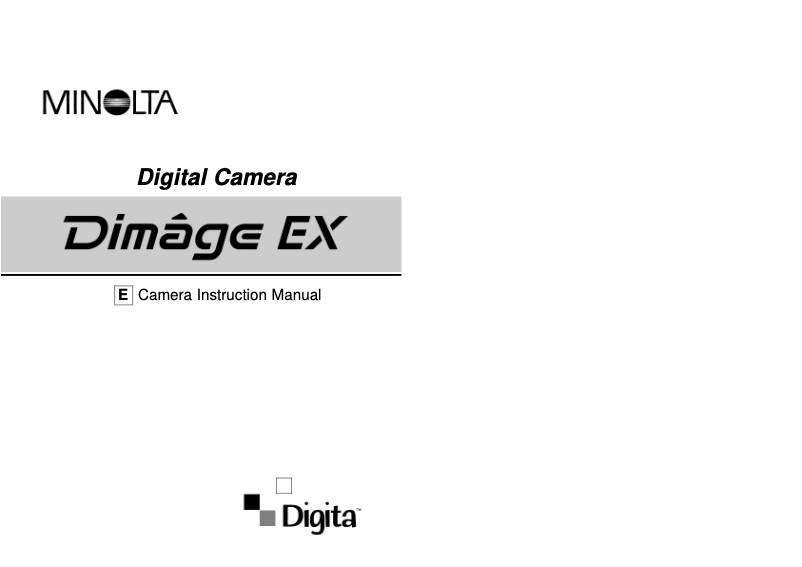 Imagen de la primera página del manual del dispositivo Dimage EX