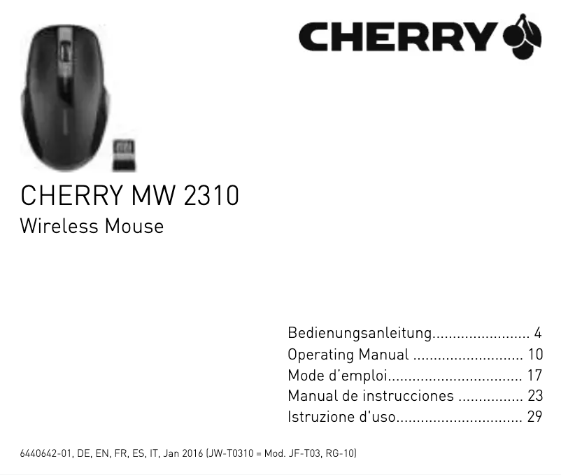 Página nº 1 - Manual de usuario Cherry MW 2310