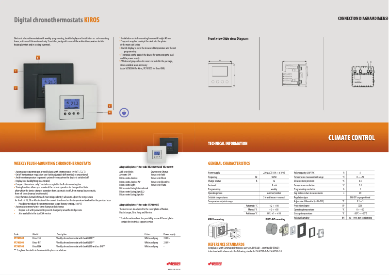 Imagen de la primera página del manual del dispositivo Kiros