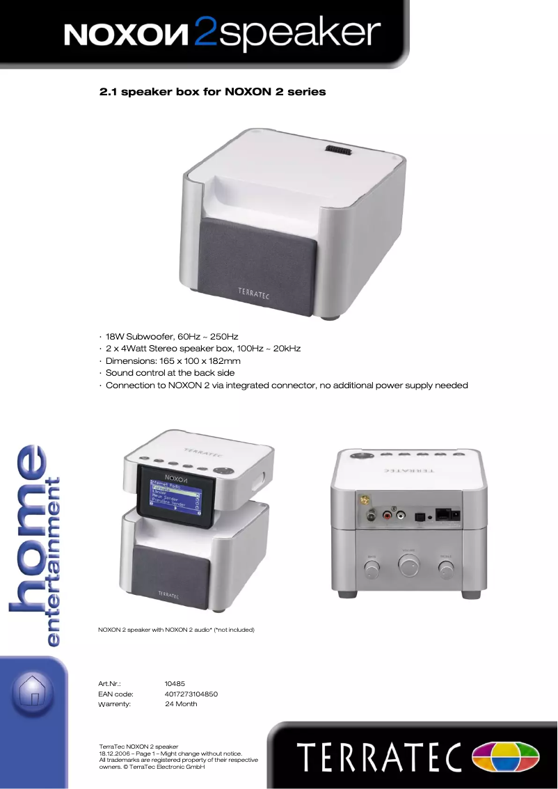 Página 1 del manual Manual de usuario Terratec Noxon 2 Speaker