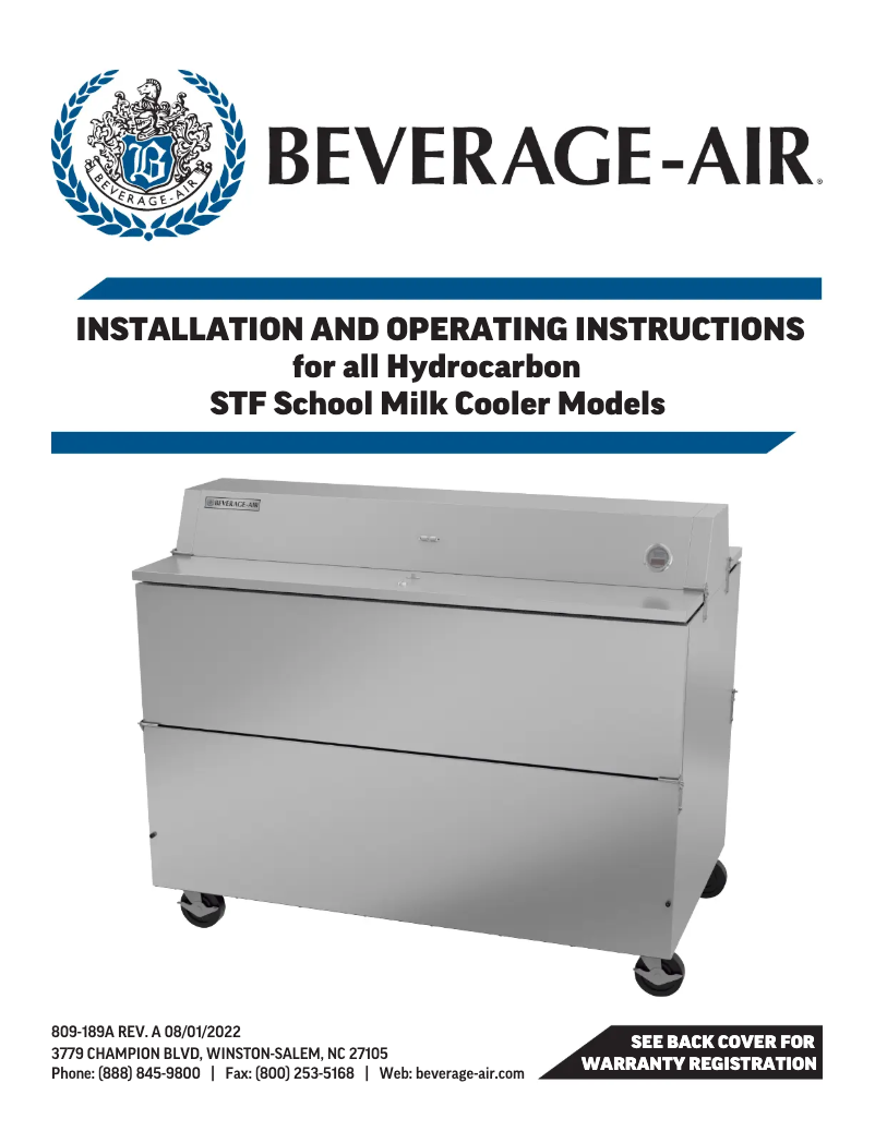 Página 1 del manual Manual de usuario Beverage-Air STF58HC