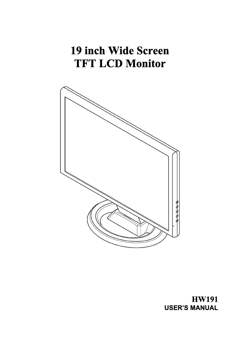 Imagen de la primera página del manual del dispositivo HW191DPB