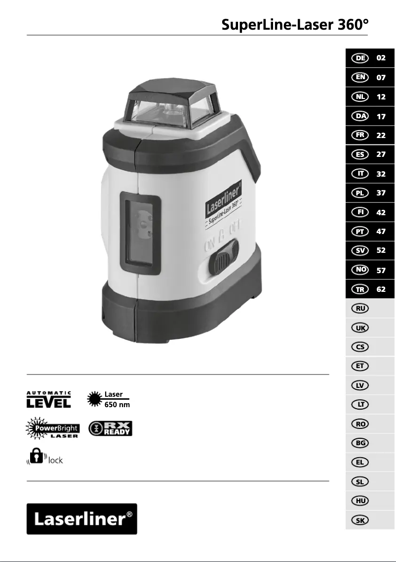 Página 1 del manual Manual de usuario Laserliner SuperLine-Laser RX30
