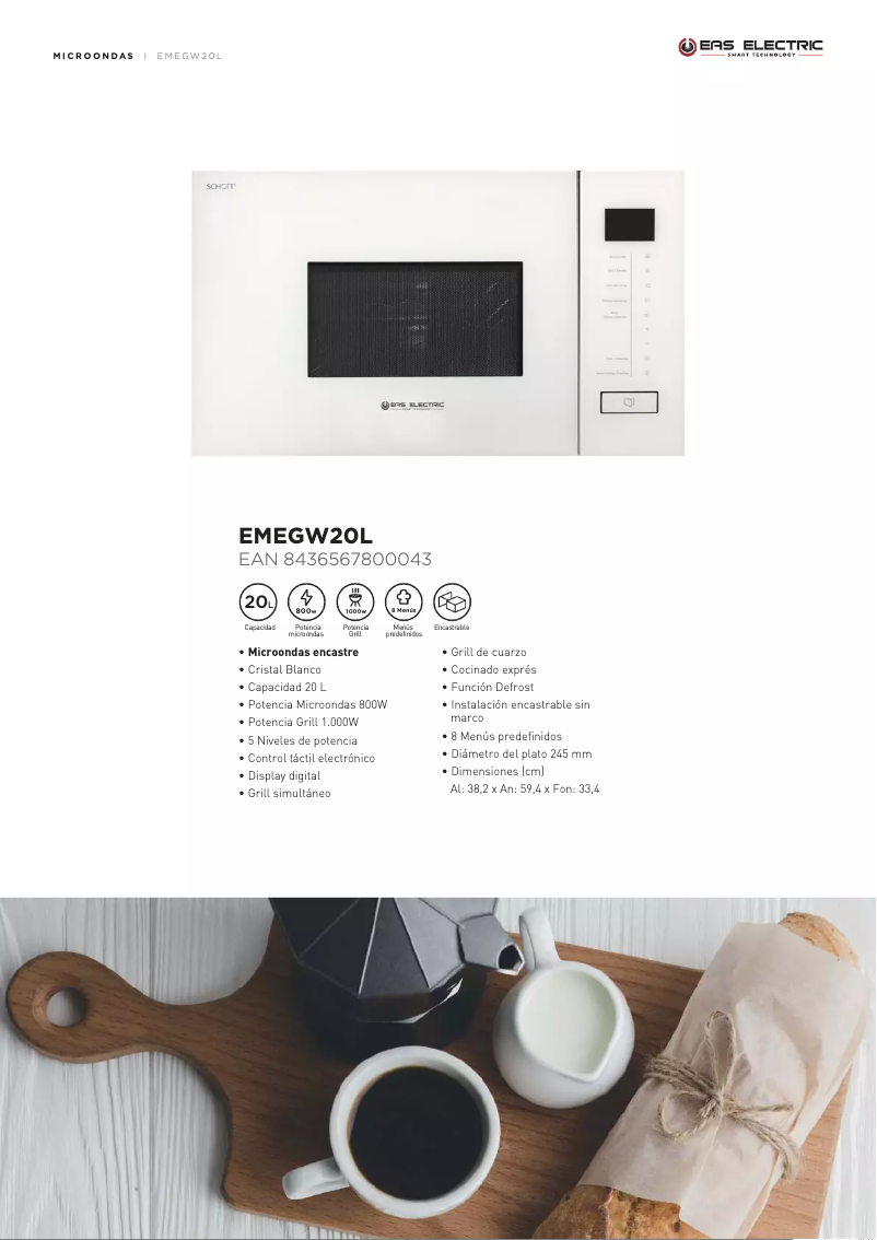 Página 1 del manual Ficha técnica EAS Electric EMEGW20L