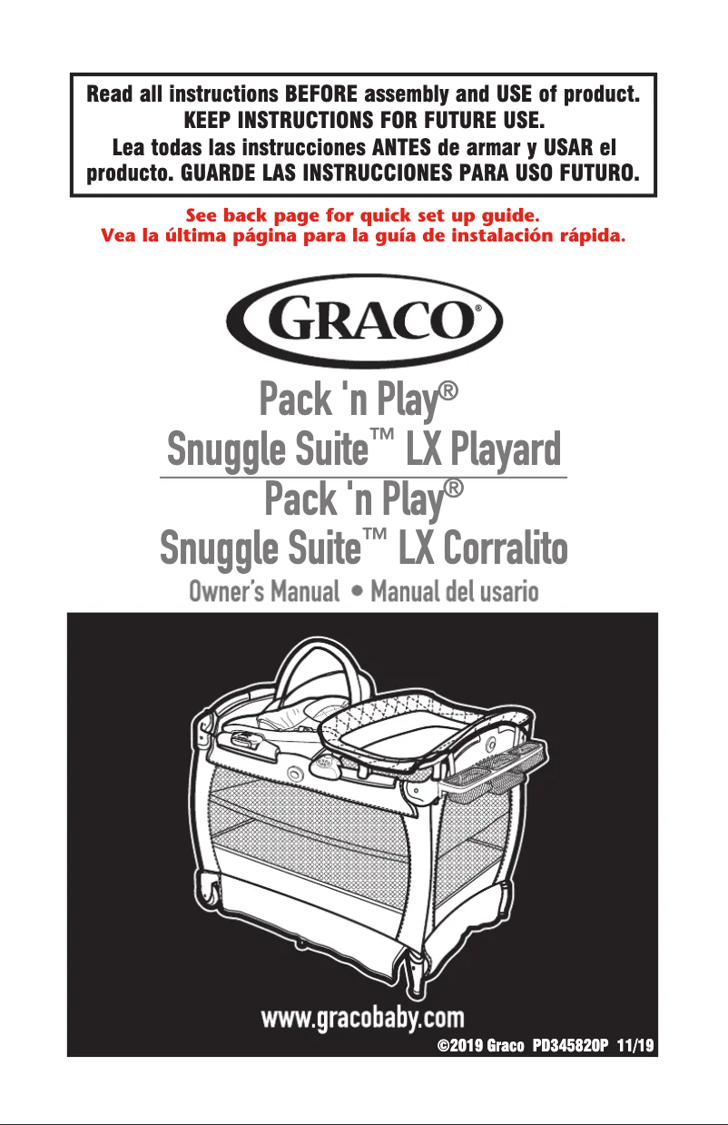 Página 1 del manual Manual de usuario Graco Pack 'n Play Snuggle Suite LX