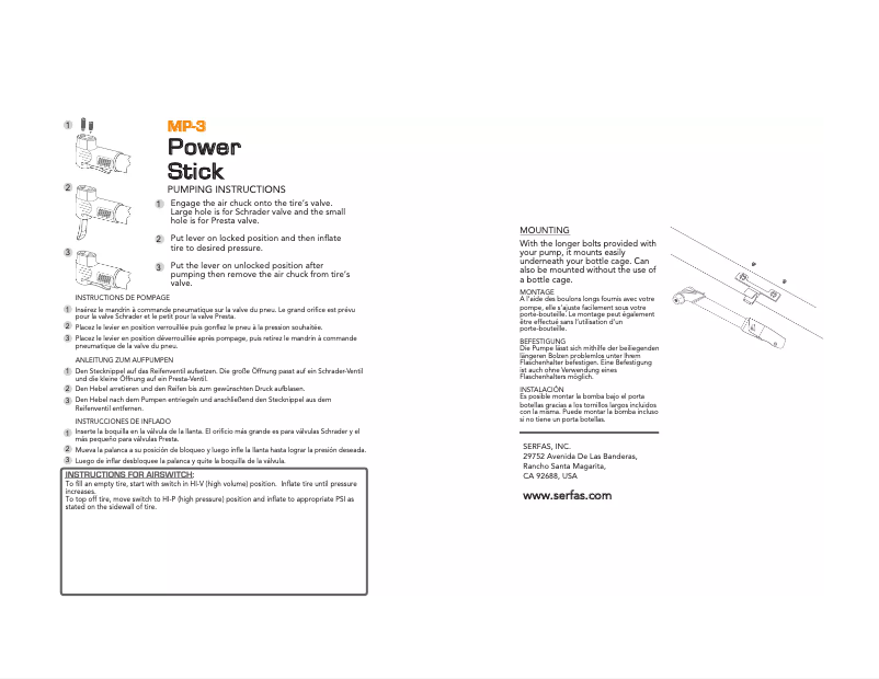 Página nº 1 - Manual de usuario Serfas MP-3