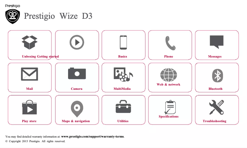 Página 1 del manual Manual de usuario Prestigio Wize C3