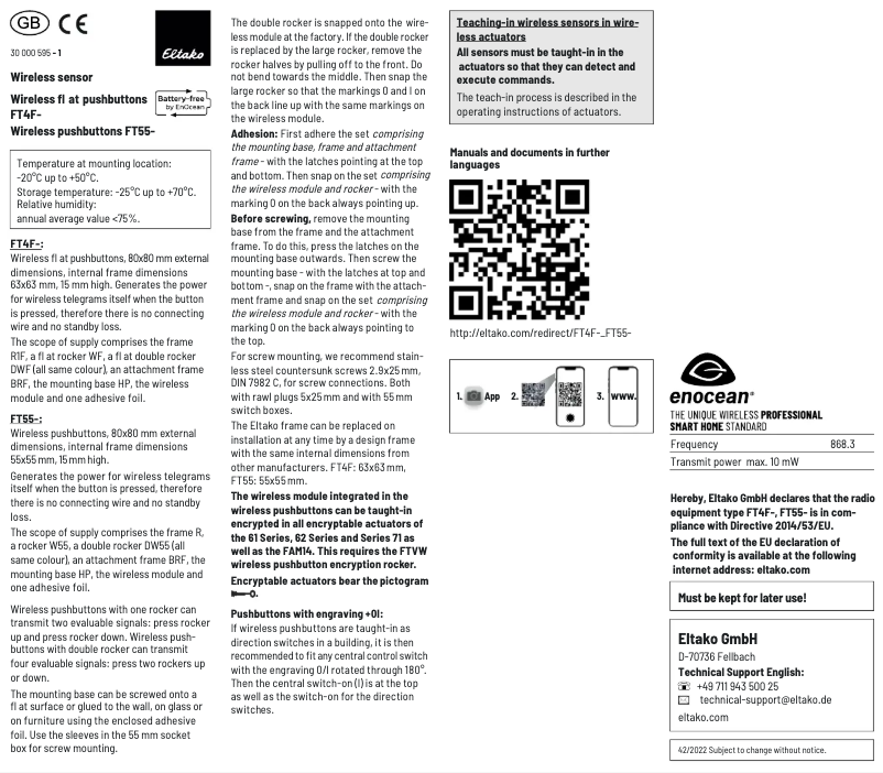 Imagen de la primera página del manual del dispositivo FT4F