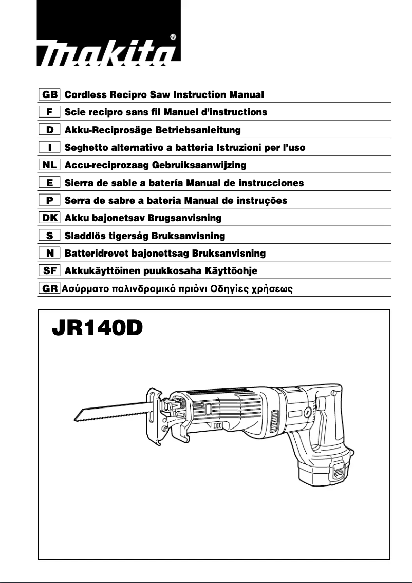 Página 1 del manual Manual de usuario Makita JR140D