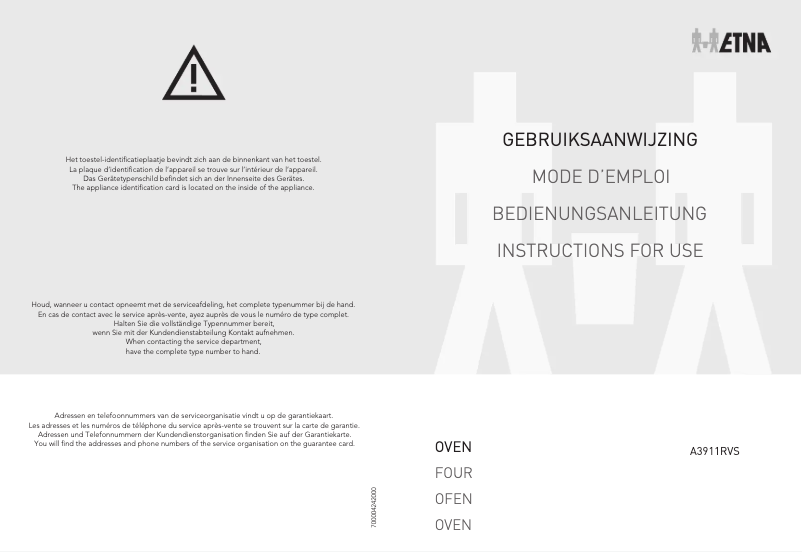 Página 1 del manual Manual de usuario Etna A3911RVS