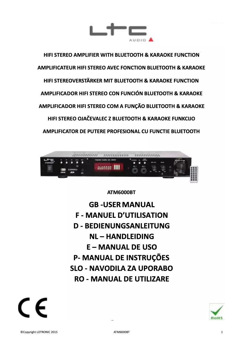 Imagen de la primera página del manual del dispositivo ATM6000BT