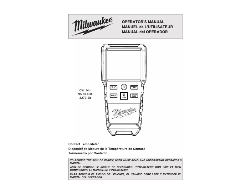Página 1 del manual Manual de usuario Milwaukee 2270-20