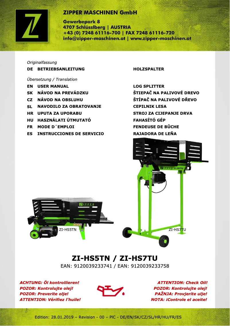 Imagen de la primera página del manual del dispositivo ZI-HS5TN