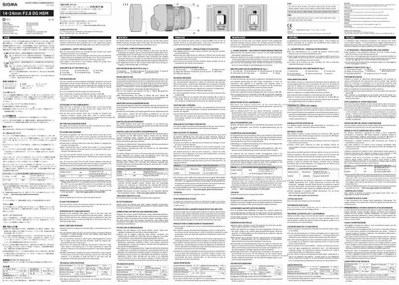 Imagen de la primera página del manual del dispositivo 14-24mm F2.8 DG HSM
