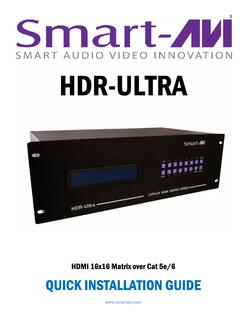 Imagen de la primera página del manual del dispositivo HDRULT-1608