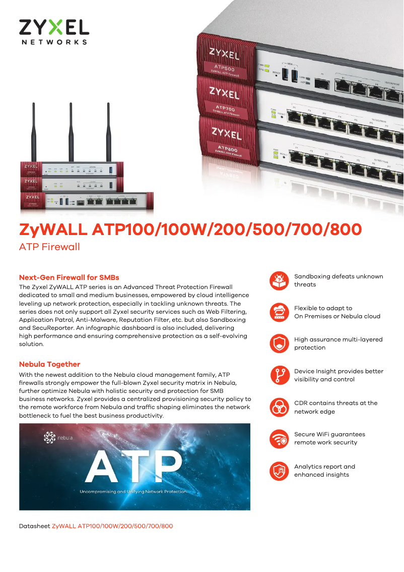 Página nº 1 - Ficha técnica ZyXEL ZyWALL ATP500