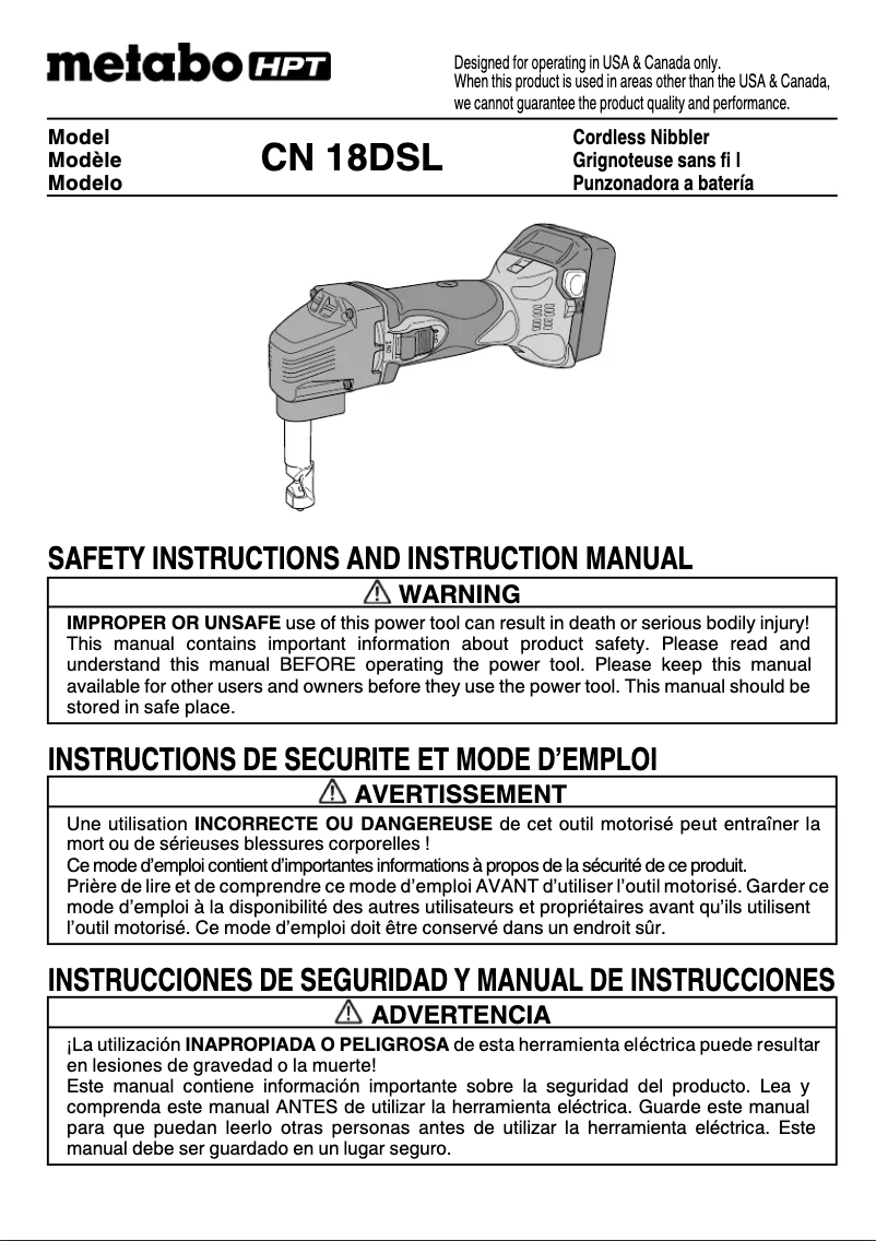 Imagen de la primera página del manual del dispositivo CN18DSL