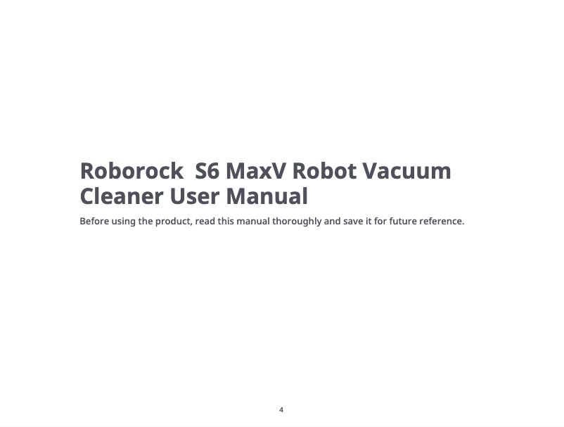 Imagen de la primera página del manual del dispositivo Roborock S6 MaxV