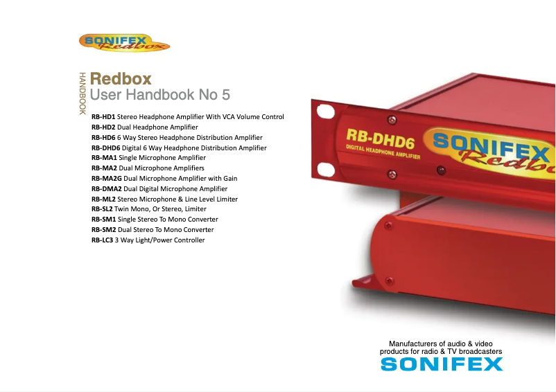 Página 1 del manual Manual de usuario Sonifex Redbox RB-MA2G