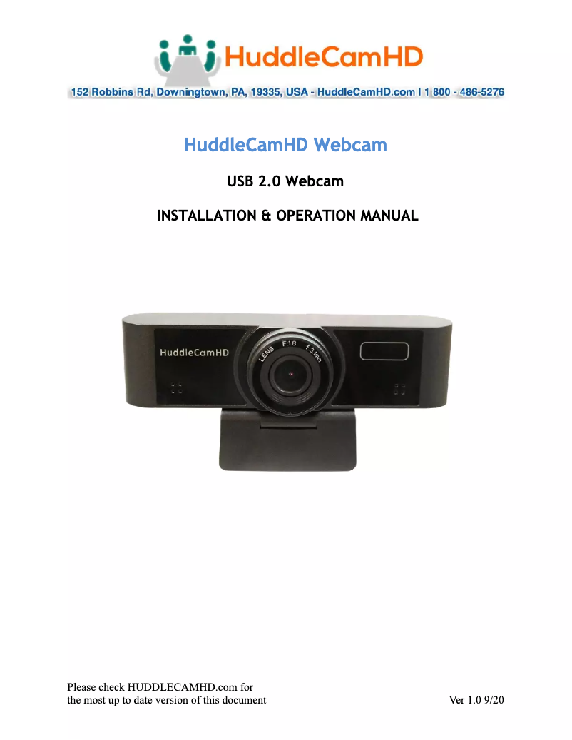 Imagen de la primera página del manual del dispositivo Webcam