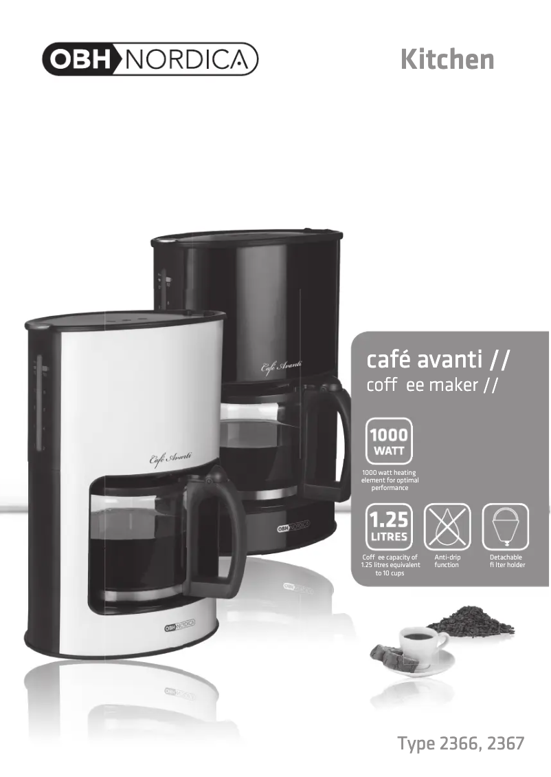 Imagen de la primera página del manual del dispositivo Café Avanti