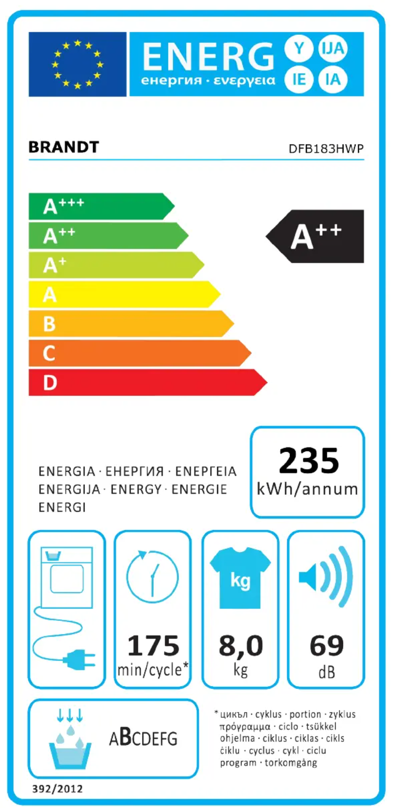 Página 1 del manual Manual de usuario Brandt DFB183HWP