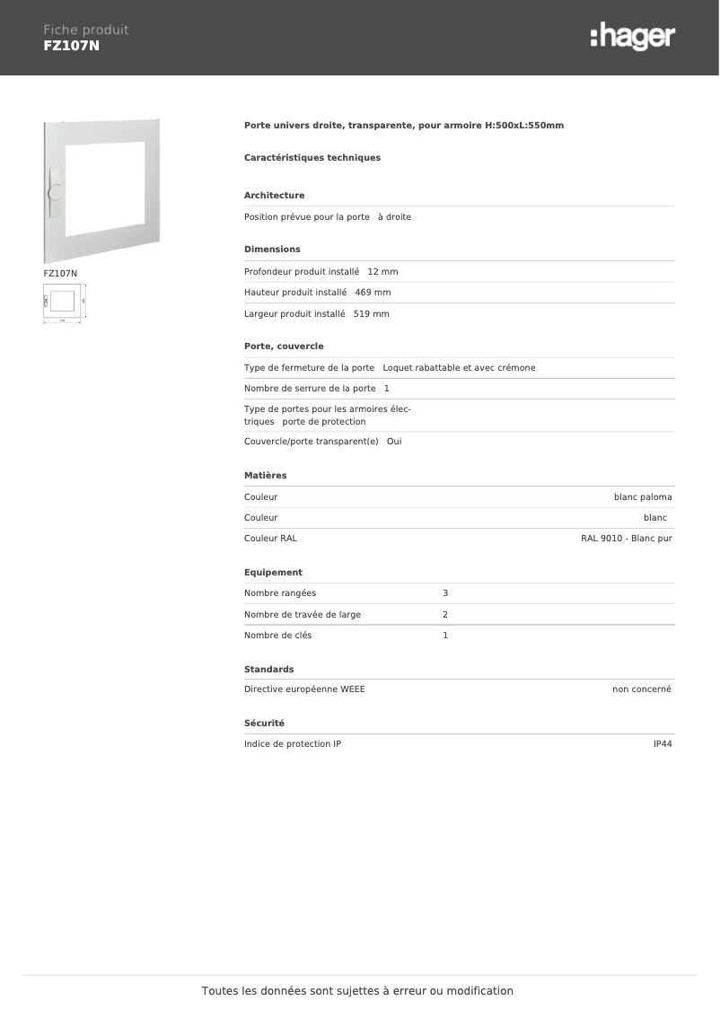 Imagen de la primera página del manual del dispositivo FZ107N